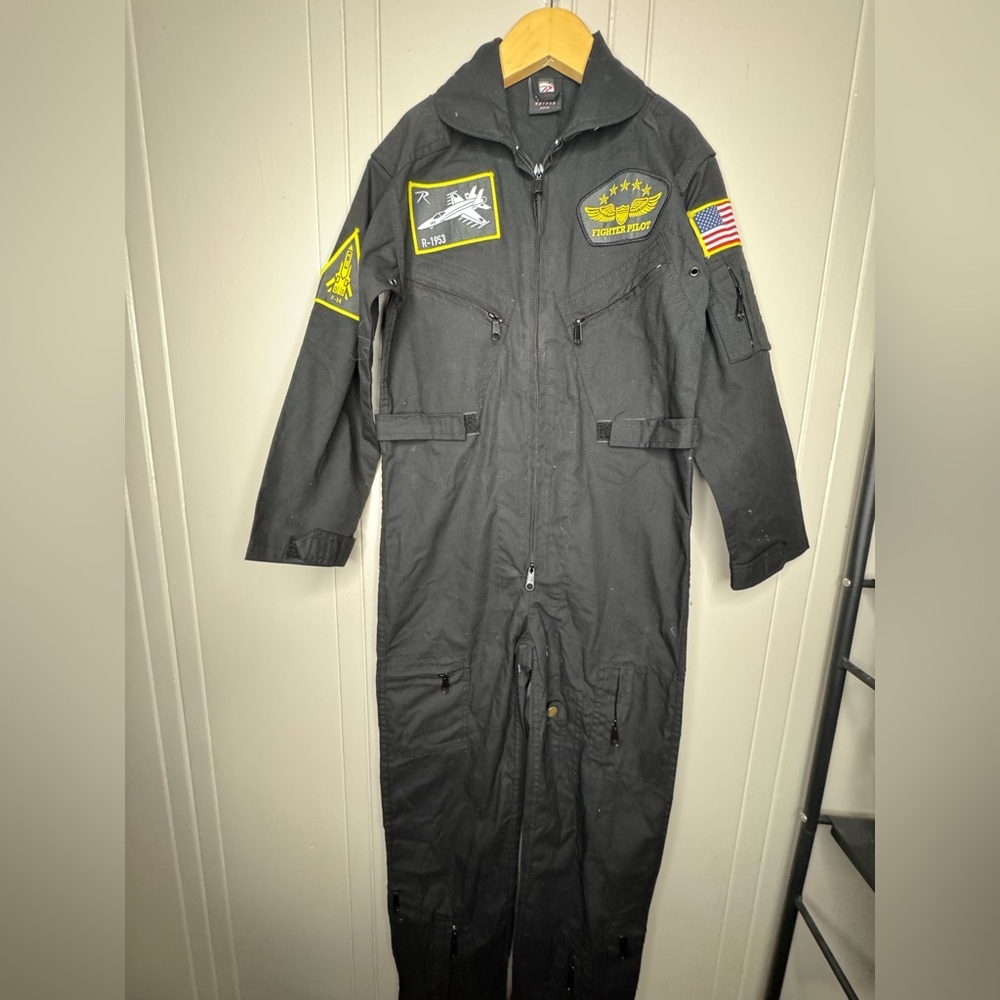 Rothco Black Flight Suit with Patches